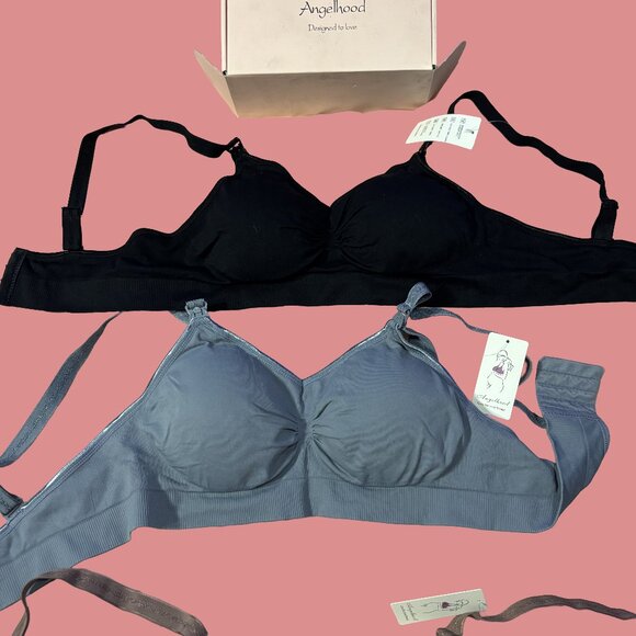 ✨ Angellhood Breastfeeding / Nursing Bras (3-Pack) – Size L – BNWT ✨ - Picture 1 of 2
